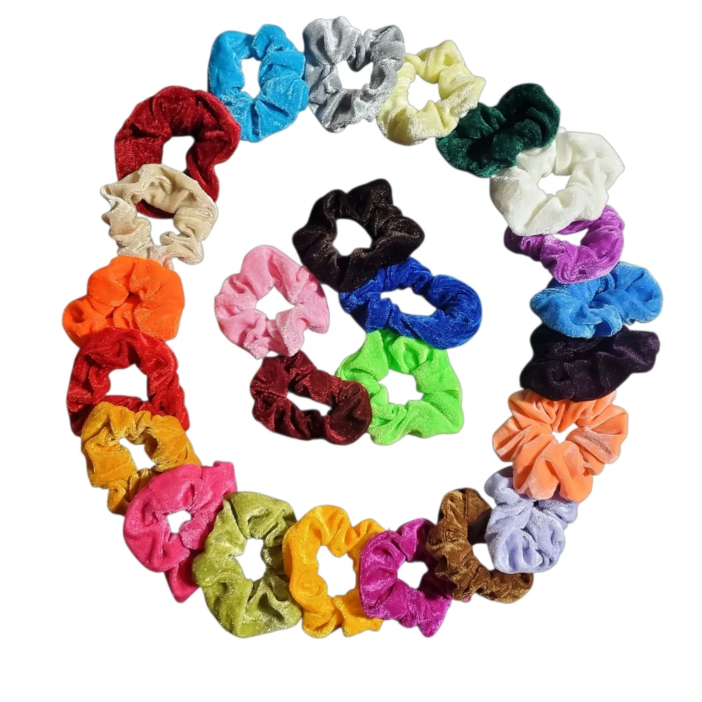 Bundle Of 25 VELVET Scrunchies MULTICOLOR‎ One Size